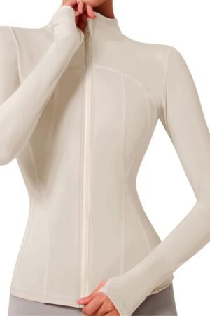 Women's workout yoga zip-up athletic jacket lightweight gym top