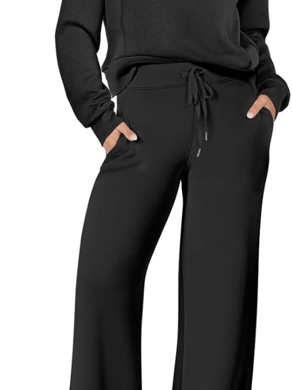 Women’s 2-Piece Casual Travel Lounge Set with Wide Leg Pants