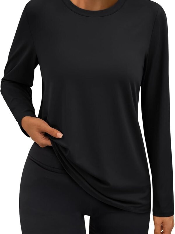 Women's long sleeve UV protection dry-fit athletic workout rash guard shirt