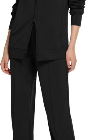 Women's 2-piece sweatsuit long sleeve double zipper sweatshirt pants set