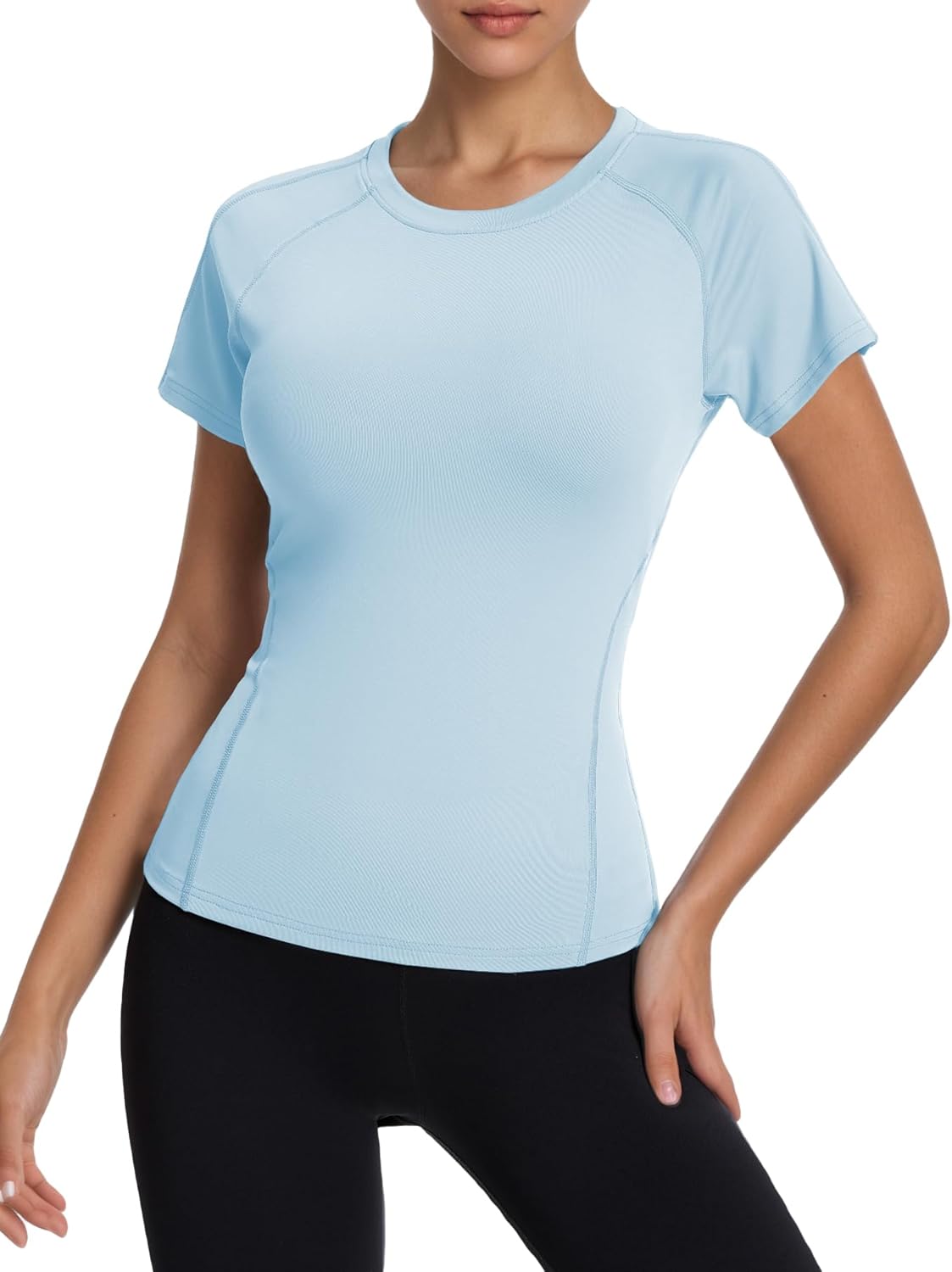 Long sleeve women's workout shirt UV protection half-zip quick-dry athletic hiking golf top - Image 2