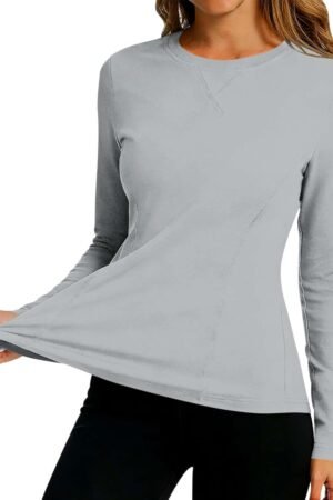 Women's UV protection long sleeve lightweight shirt thumb holes quick-dry hiking workout top