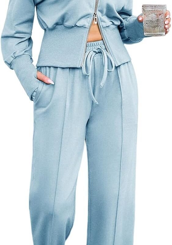 Women's 2-piece casual hoodie sweatsuit travel lounge tracksuit outfit
