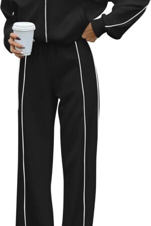 Women's two-piece tracksuit long sleeve zip sweatshirt pants set