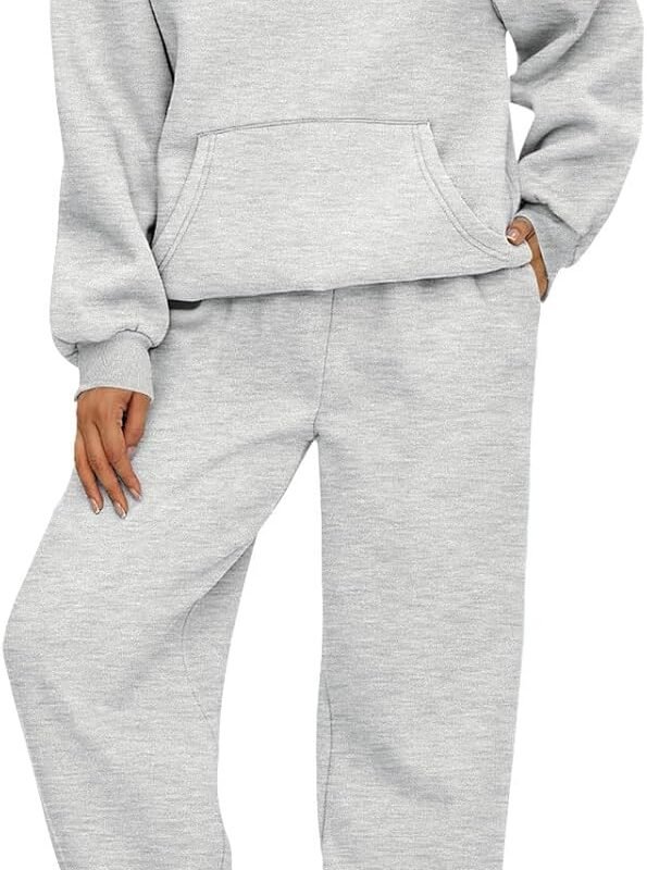 Women’s 2-Piece Hoodie Sweat Set Loose Sweatshirt and Jogger Pants with Pockets