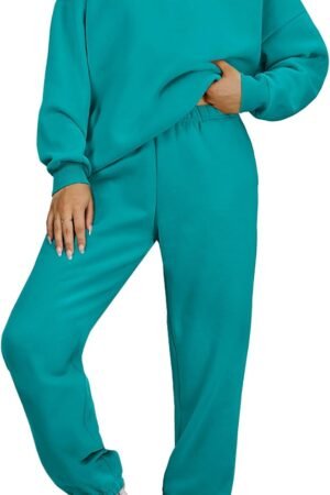 Women's 2-piece sweatsuit half zip sweatshirt jogger lounge set