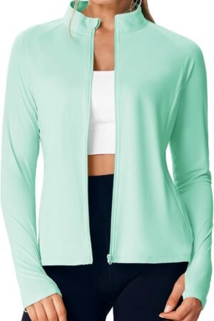 Women's UV protection lightweight full zip athletic hiking workout jacket