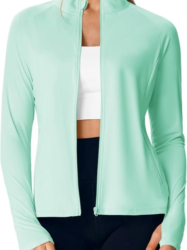 Women's UV protection lightweight full zip athletic hiking workout jacket