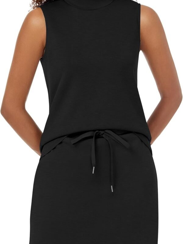 Women's two-piece skort set sleeveless athletic top elastic skort outfit