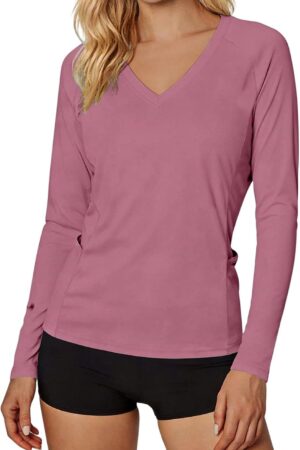 Women's UV protection long sleeve lightweight hiking workout quick-dry top with pockets