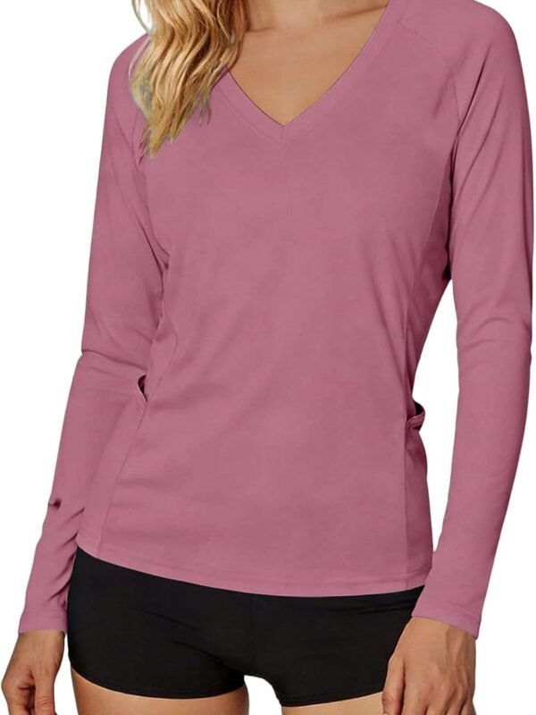 Women's UV protection long sleeve lightweight hiking workout quick-dry top with pockets