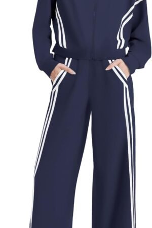 Women’s 2-Piece Lounge Outfit Zip Sweatshirt and Wide Leg Jogger Pants Set