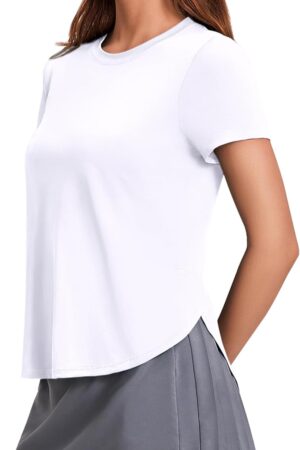 Women's lightweight V-neck athletic top quick-dry UV protection hiking running shirt