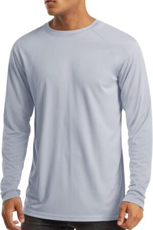 Men's long sleeve UV protection athletic hiking running workout shirt