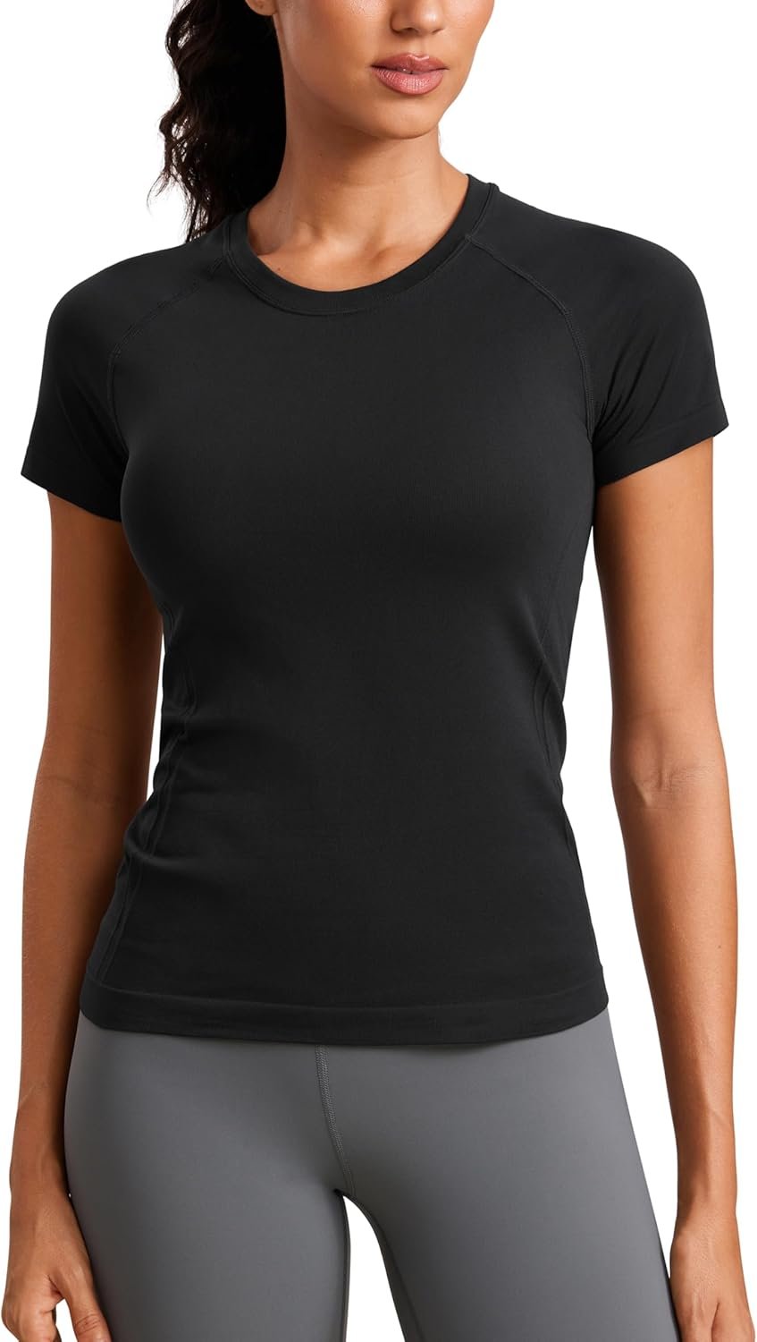 Women's long sleeve quick-dry quarter-zip crop athletic yoga slim fit workout shirt