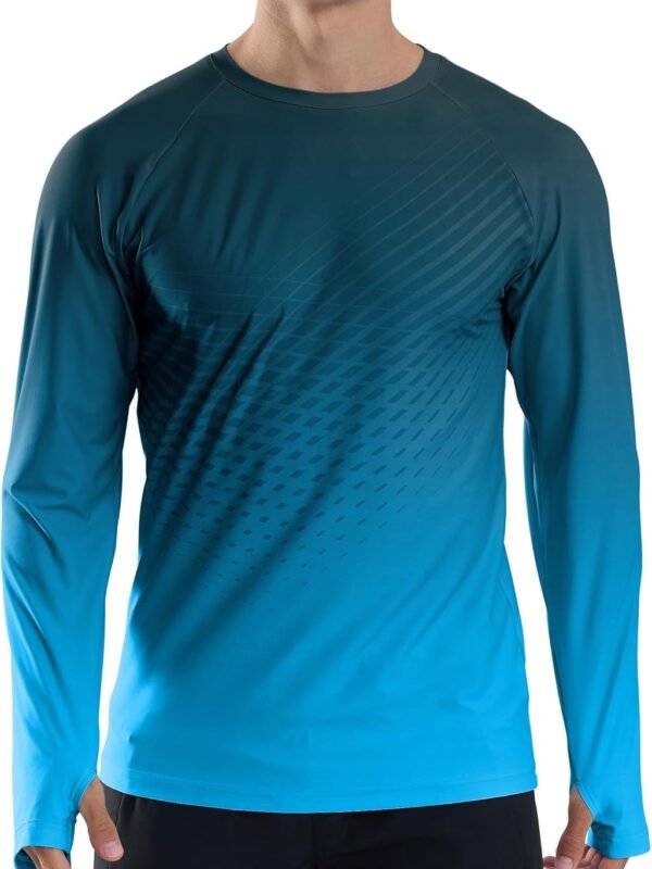 Men's UV protection long sleeve rash guard swim shirt quick-dry lightweight top