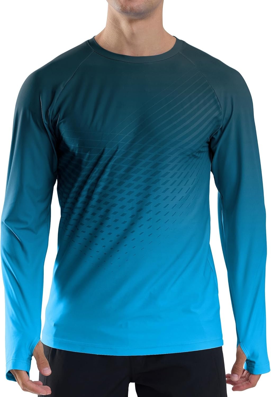 Men's UV protection long sleeve rash guard swim shirt quick-dry lightweight top