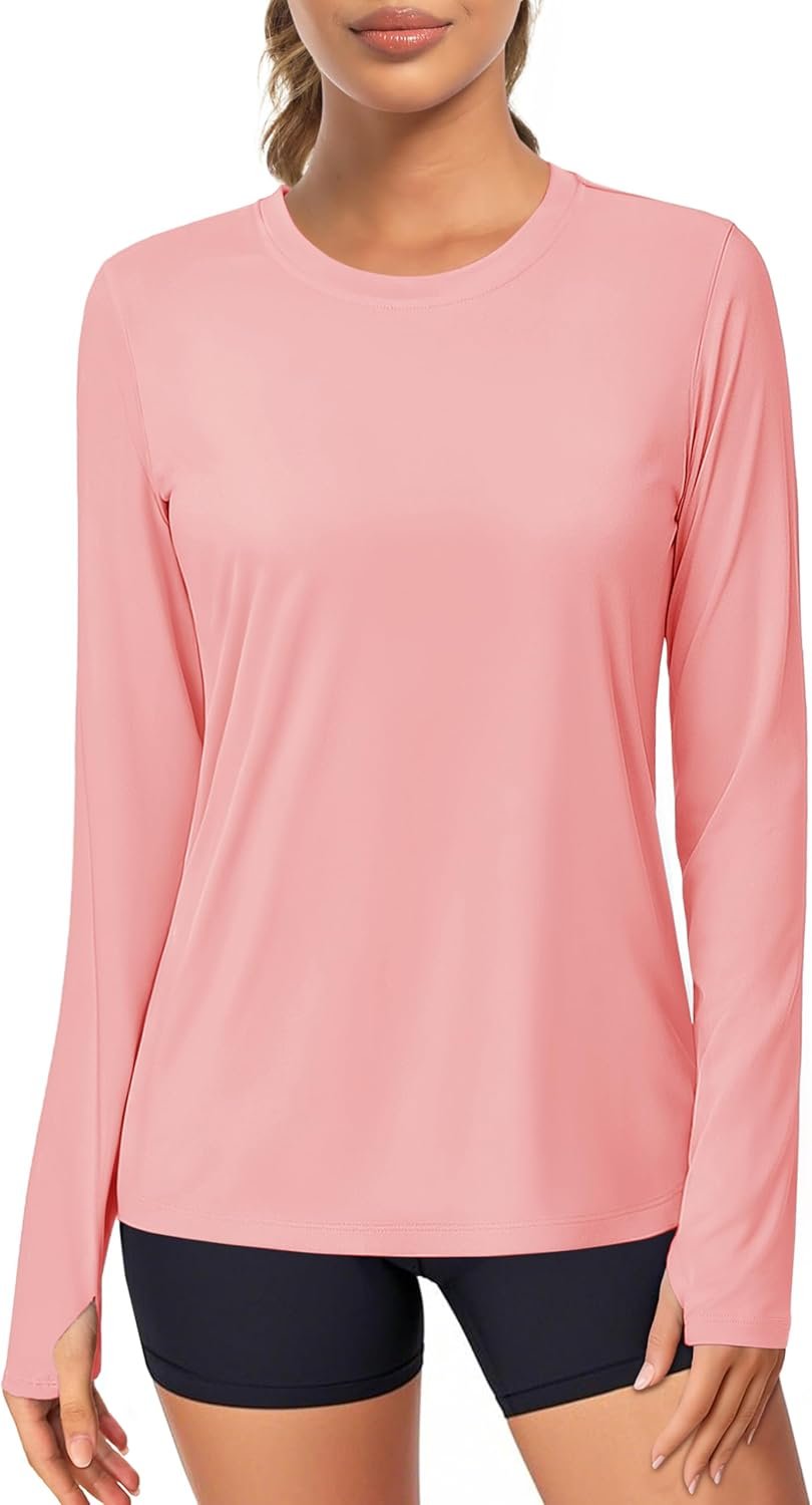 Women's long sleeve UV protection quick-dry moisture-wicking athletic swim shirt