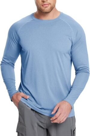 Men's UV protection long sleeve rash guard fishing running quick-dry shirt