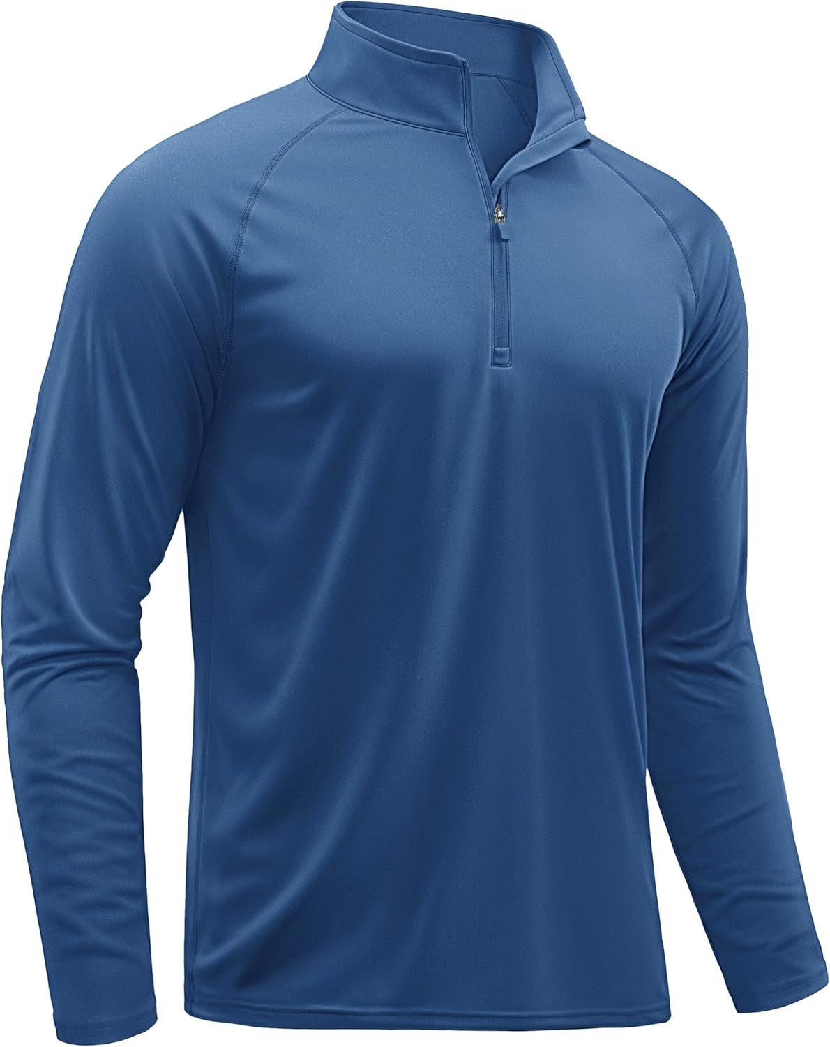 Men's long sleeve athletic quarter-zip UV protection outdoor running shirt