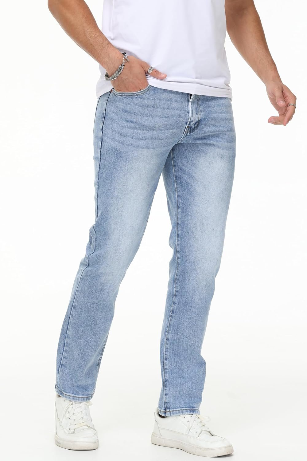 Men’s Stretch Regular Fit Straight Leg Denim Jeans - Image 2