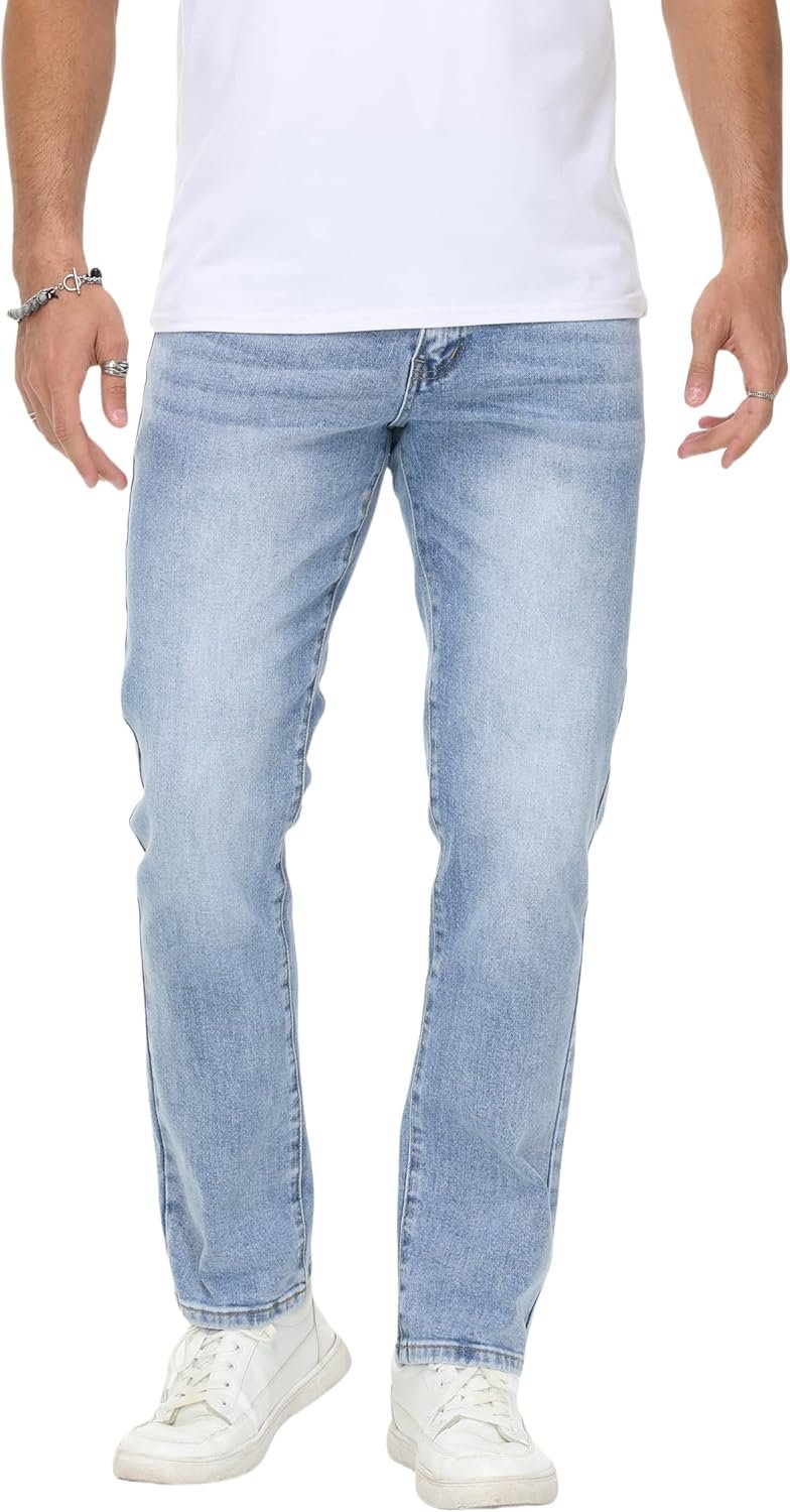 Men’s Stretch Regular Fit Straight Leg Denim Jeans