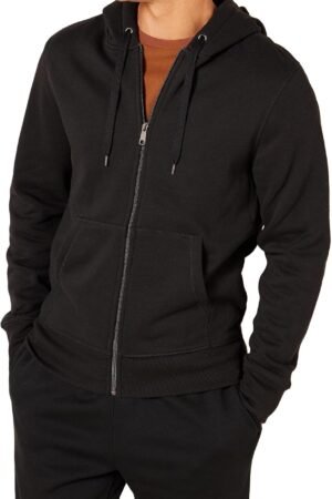 Men’s Full Zip Fleece Hoodie Casual Hooded Jacket