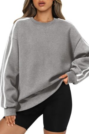 Women’s Oversized Crew Neck Color Block Sweatshirt Long Sleeve Casual Pullover