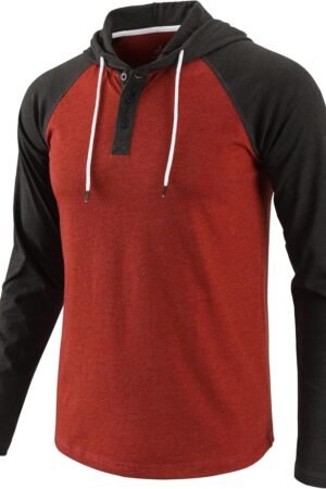 Men’s Lightweight Hooded Sweatshirt Athletic Long Sleeve Drawstring Pullover