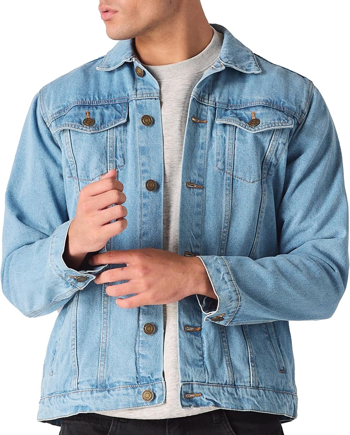 Men’s Classic Regular Fit Button Down Denim Jacket Casual Outerwear